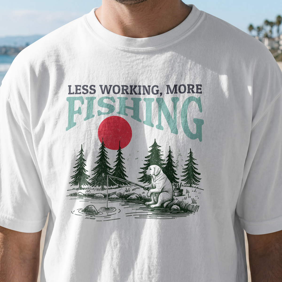 Less Working More Fishing Labrador Comfort Colors® T-Shirt