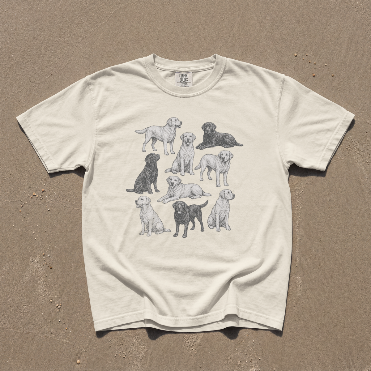 Labrador Retriever T-Shirt – Vintage Black Yellow & Chocolate Lab Comfort Colors® T-Shirt