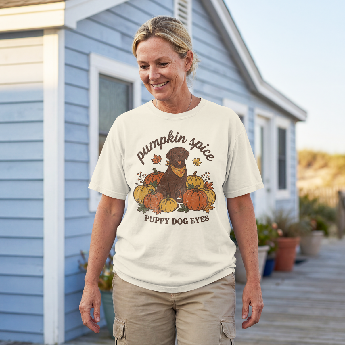 Pumpkin Spice Puppy Dog Eyes Comfort Colors® T-Shirt
