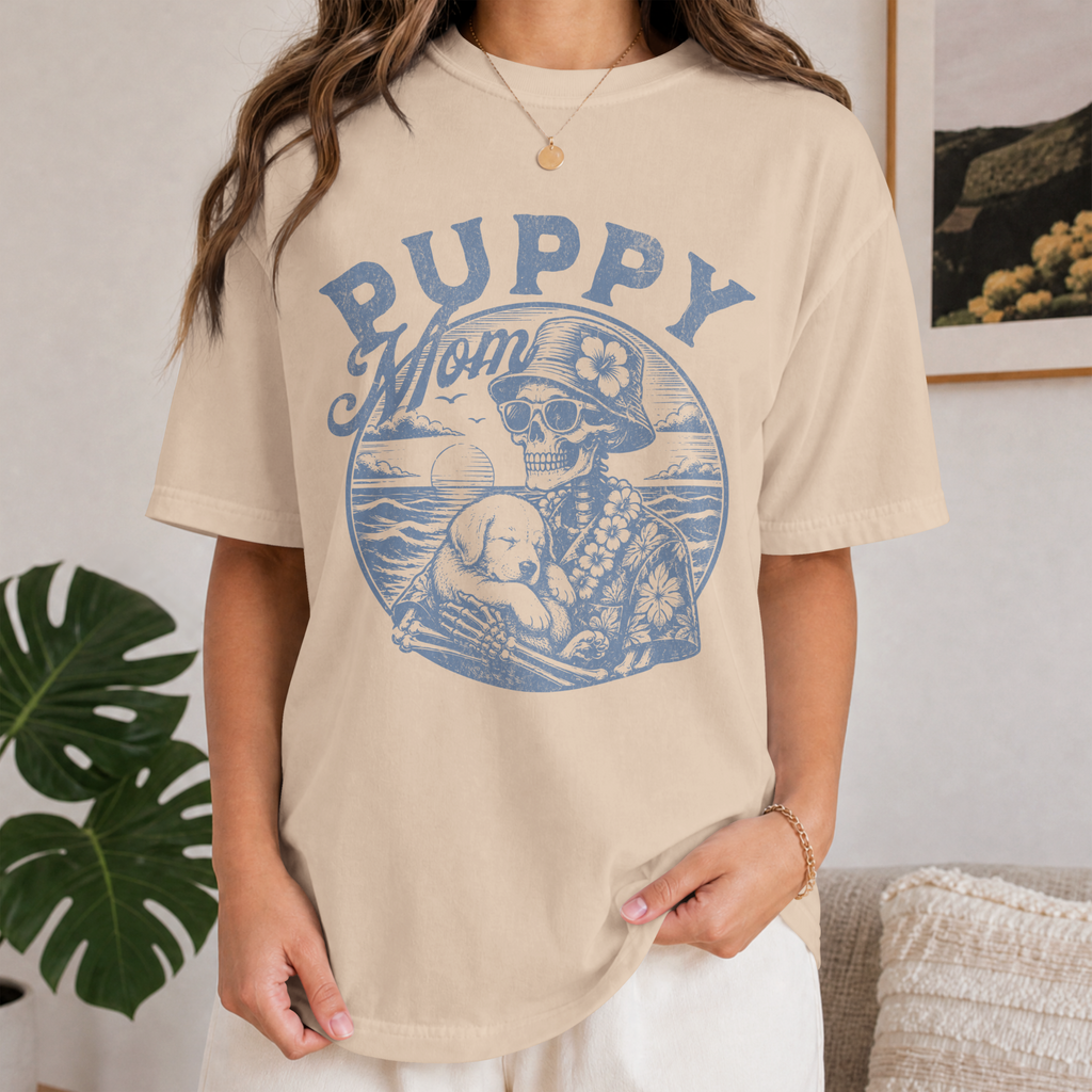 Puppy Mom Vintage Skeleton Comfort Colors® T-Shirt