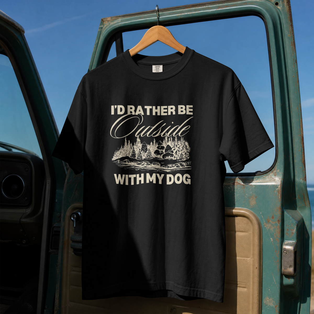 I’d Rather Be Outside With My Dog Comfort Colors® T-Shirt