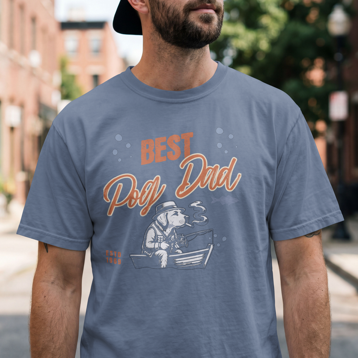 Best Dog Dad Fishing Shirt Comfort Colors® T-Shirt