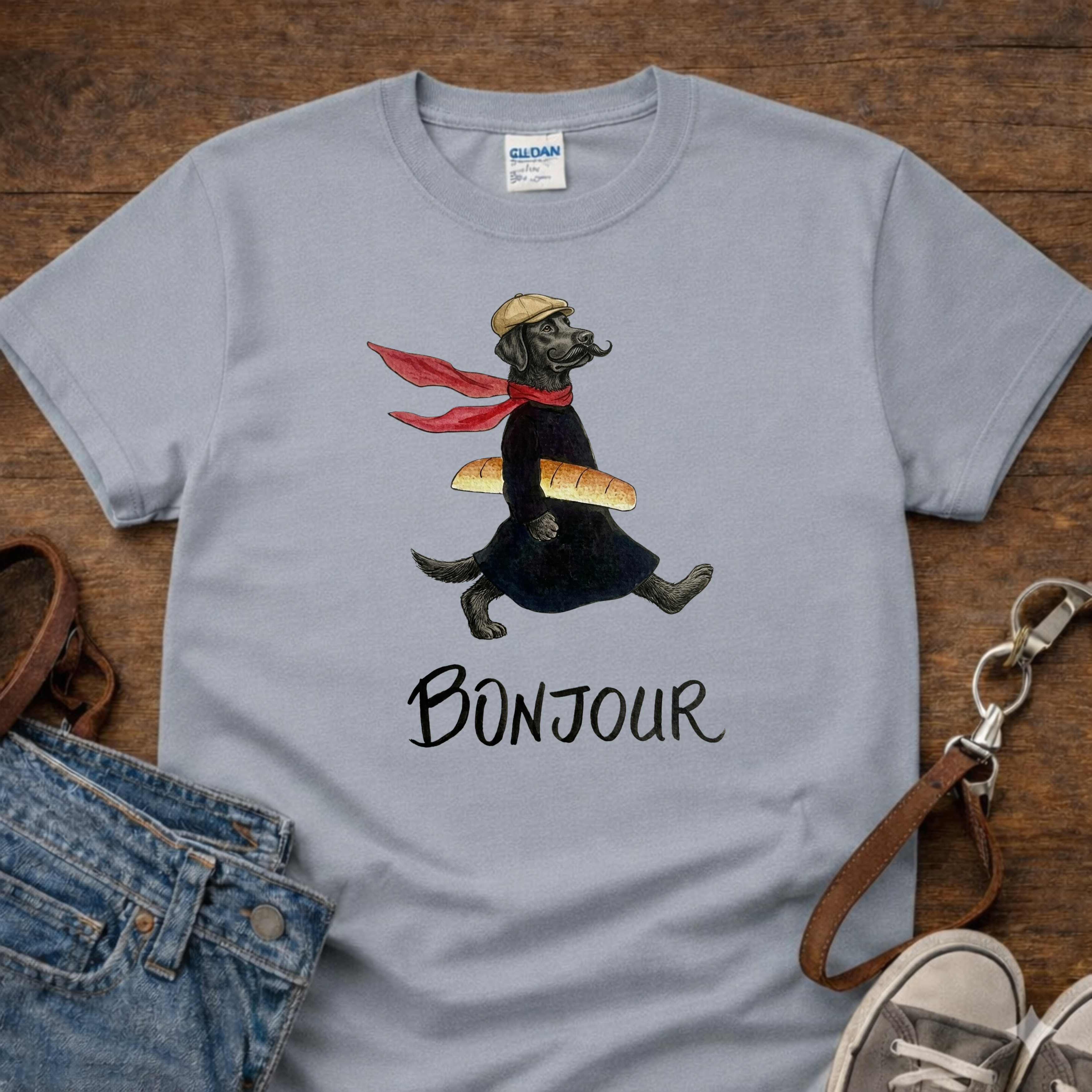 Dog with baguette T-Shirt