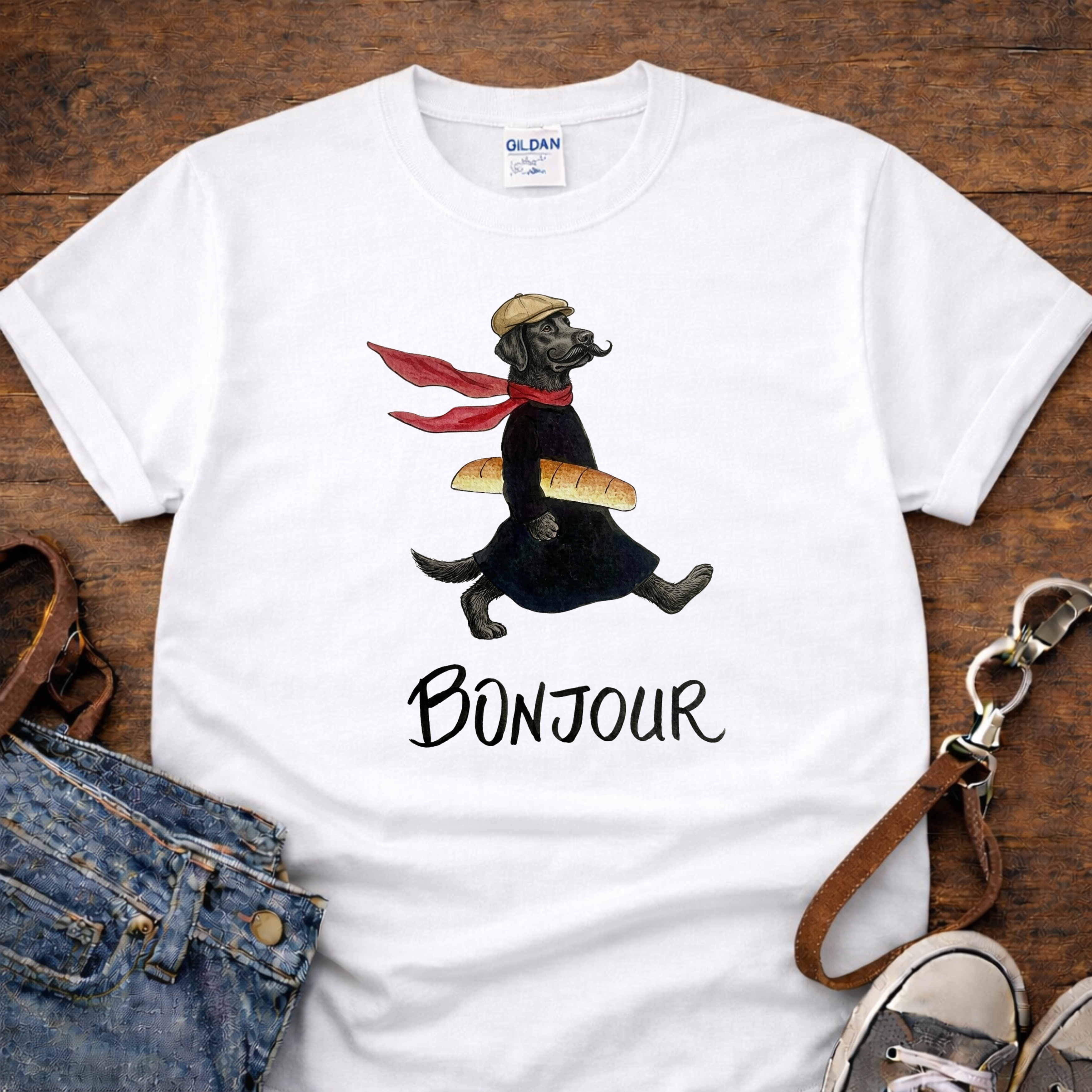 Dog with baguette T-Shirt