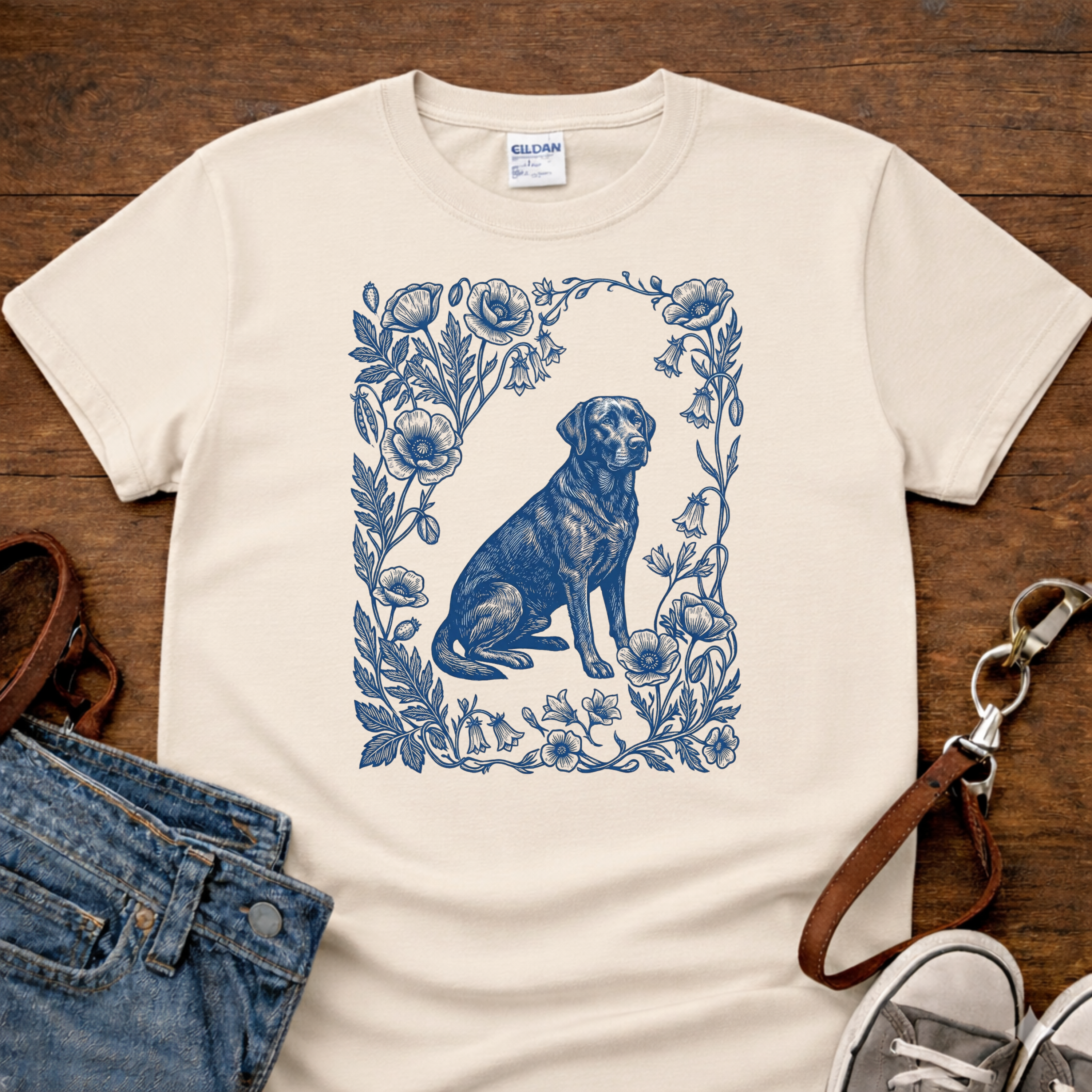 Vintage Woodcut Labrador T-Shirt