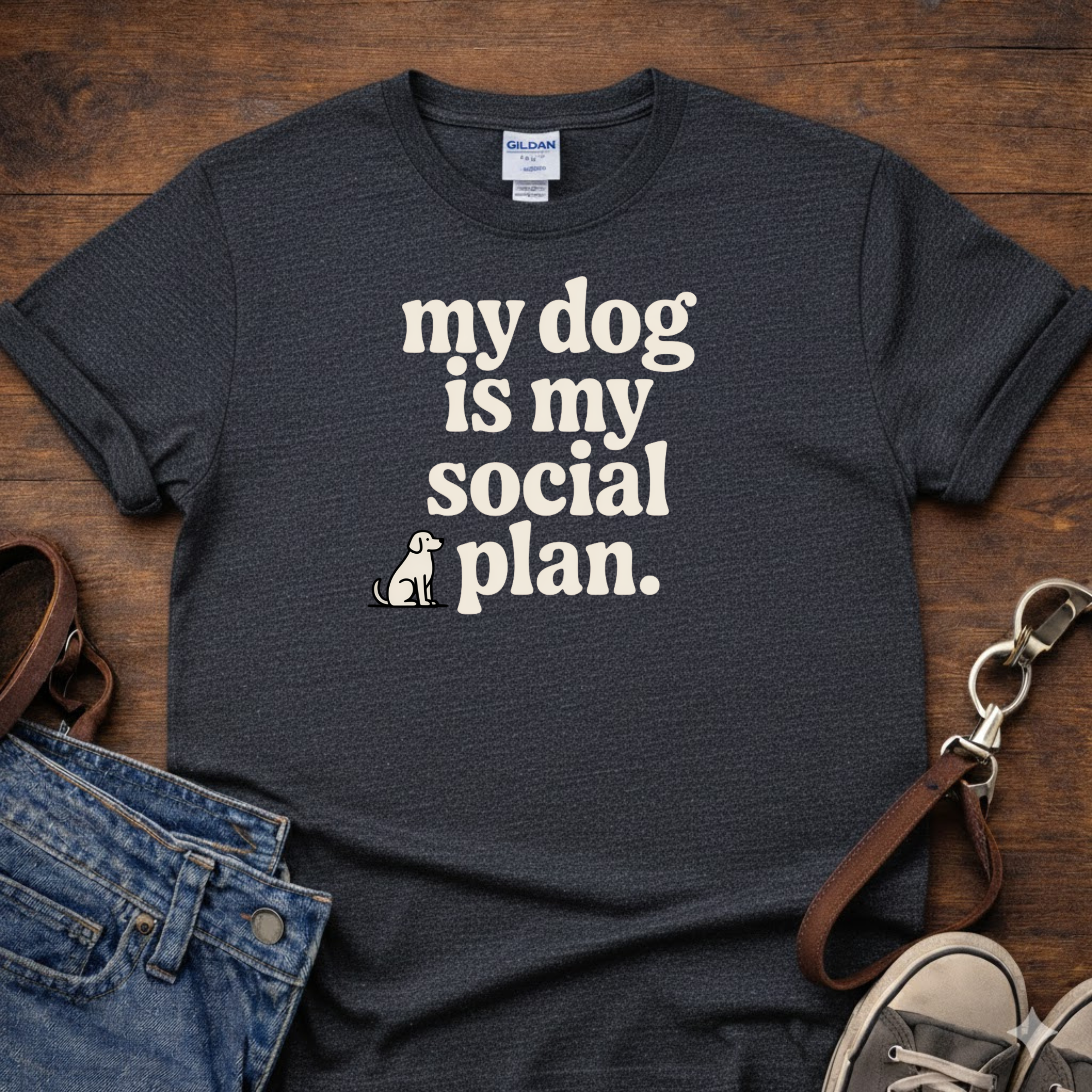 My Dog is My Social Plan T-Shirt