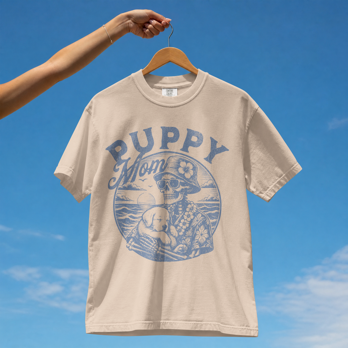 Puppy Mom Vintage Skeleton Comfort Colors® T-Shirt