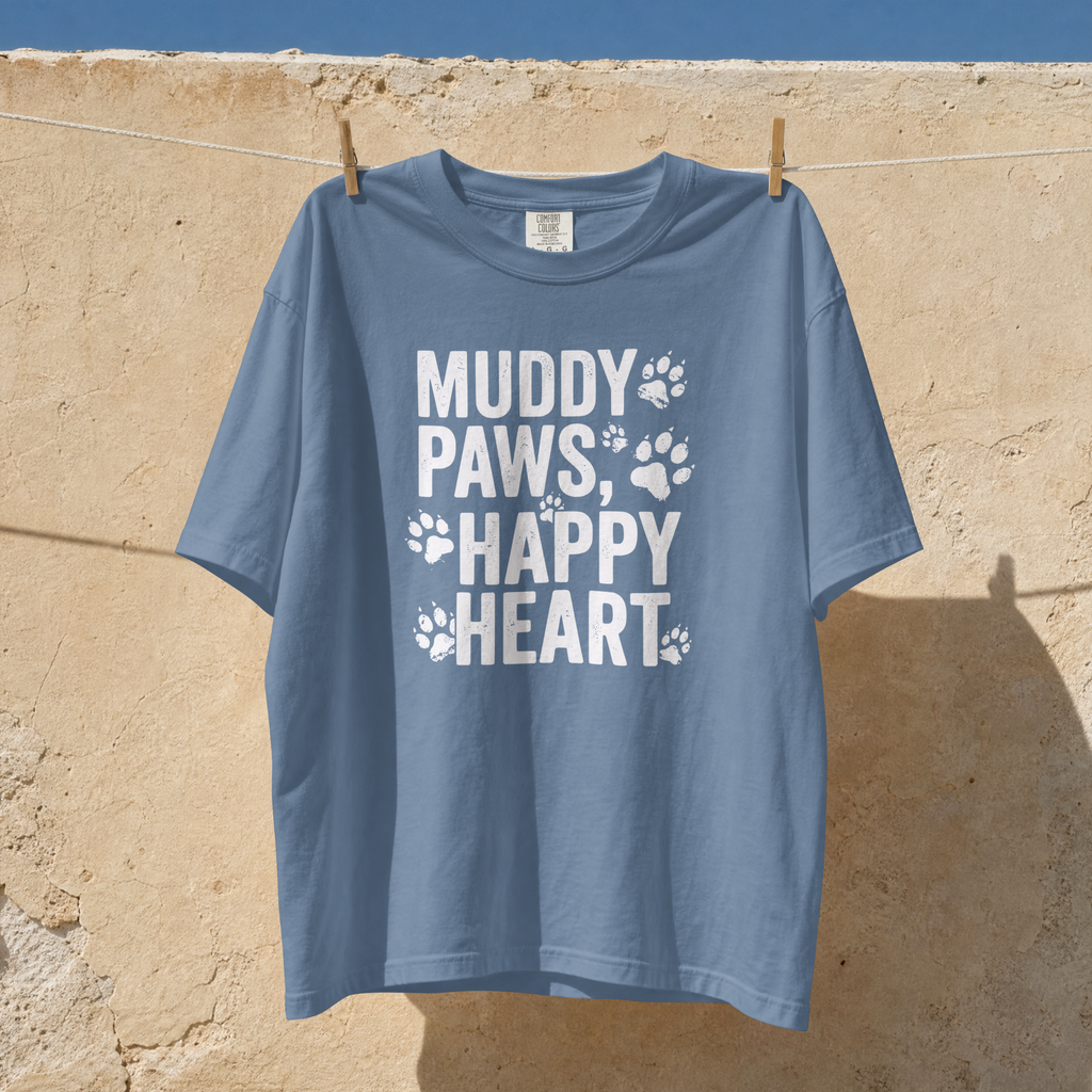 Muddy Paws Happy Heart Comfort Colors® T-Shirt